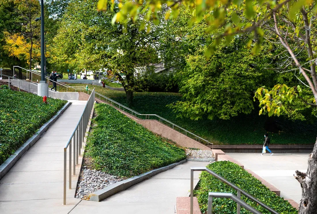 Wheel chair accessible ramp.